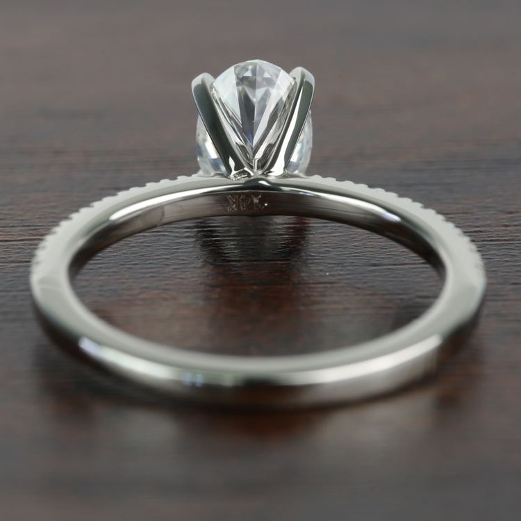 1.01 Carat Oval Petite Pave Diamond Engagement Ring angle 4